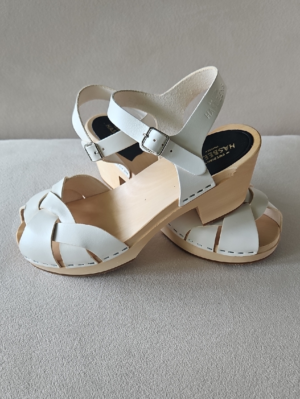 Swedish Hasbeen Clogs In Off-White (Size 39)